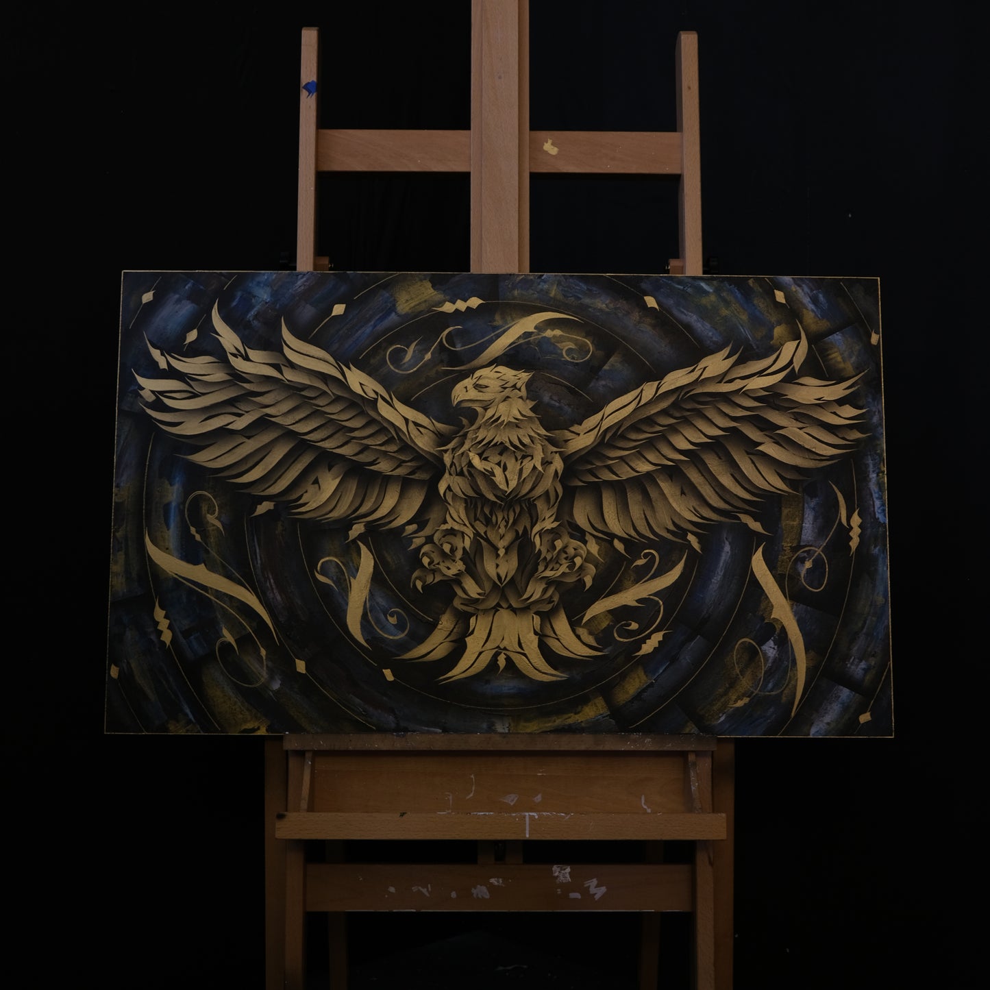 Double hand painted eagle // original