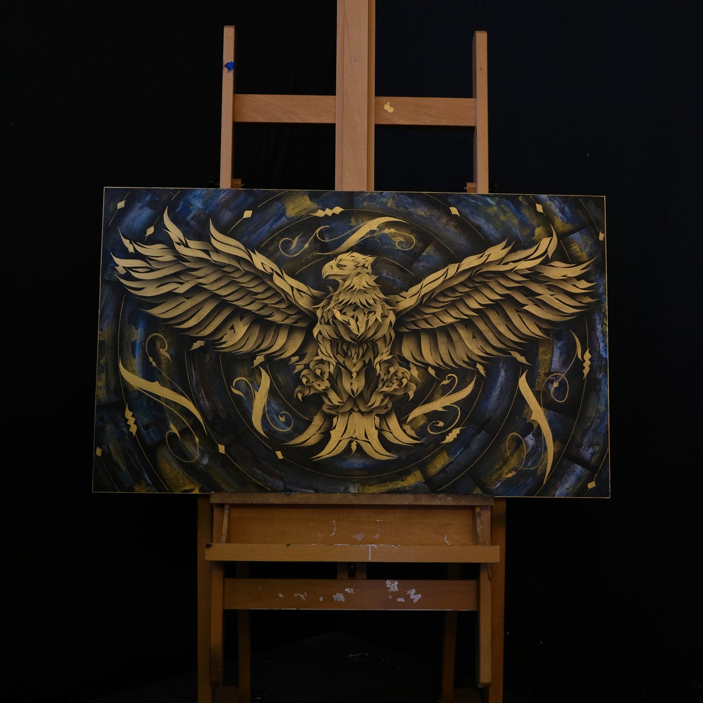 Double hand painted eagle // original